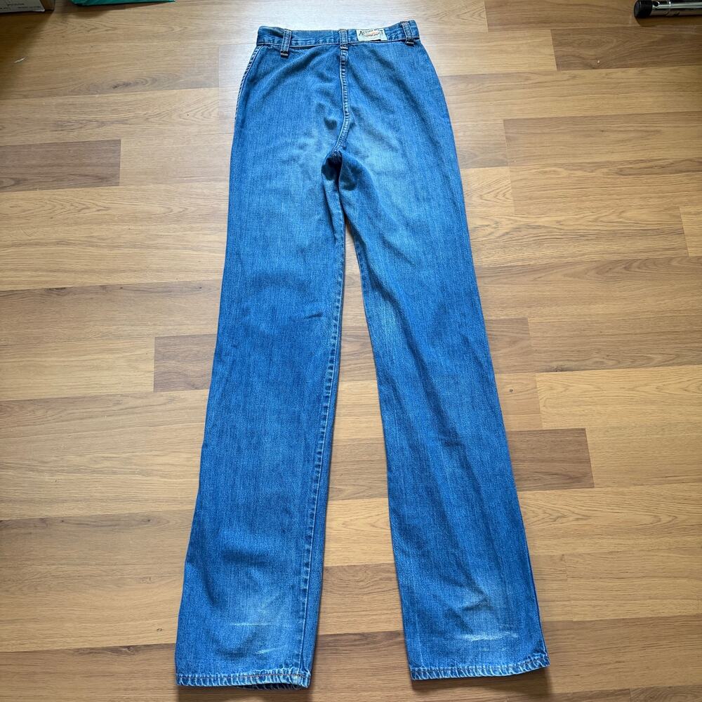 Women's Vintage 1970's Action West Midwash High Waisted Western Blue Jeans Sz XS